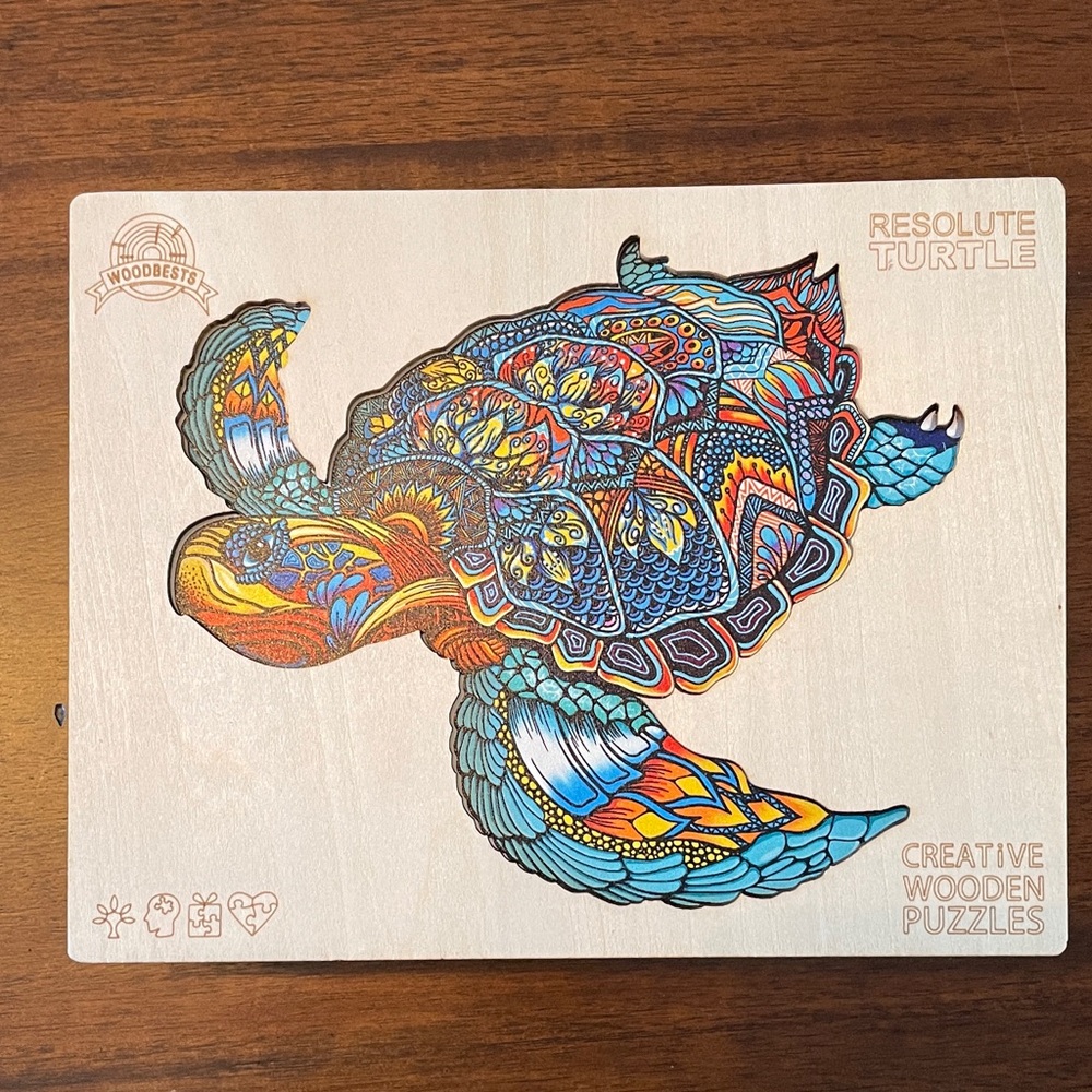 Vibrant Turtle Wooden Puzzle
